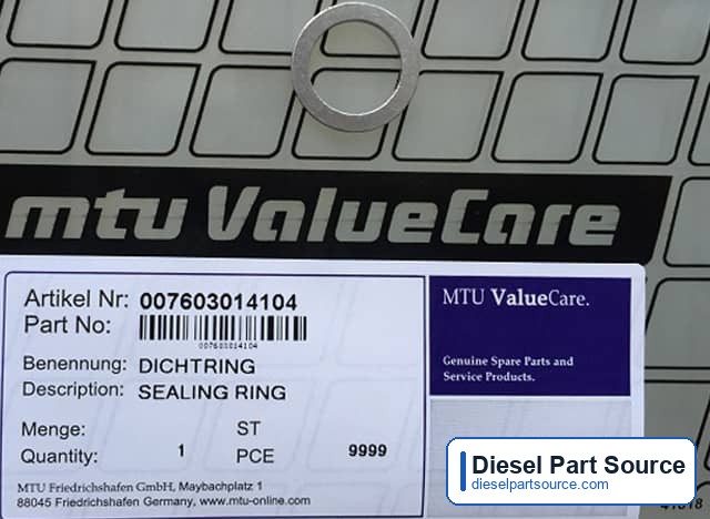 MTU 183 Parts | 007603014104 | SEALING RING
