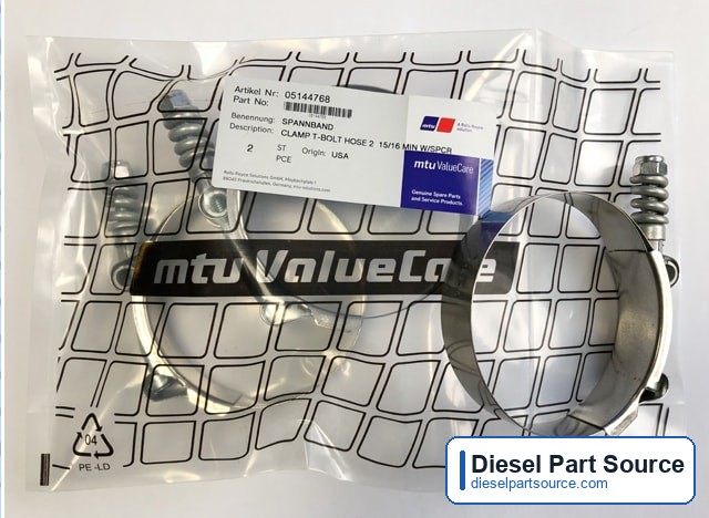 MTU 2000 Parts | 05144768 | CLAMP T-BOLT HOSE 2 15/16 MIN W/SPCR