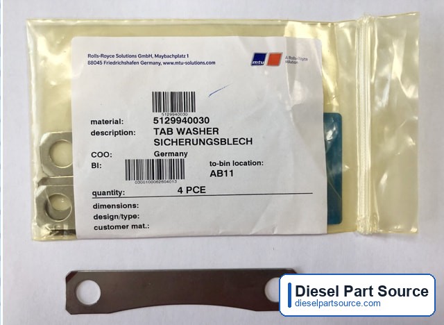 MTU 595 Parts | 5129940030 | TAB WASHER