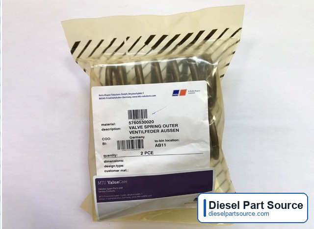 MTU 595 Parts | 5760530020 | VALVE SPRING OUTER