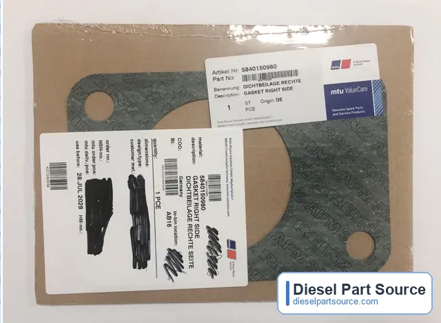 MTU 956 PARTS | 5840150980 | GASKET RIGHT SIDE